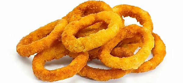 Луковые кольца и медово-горчичный соус