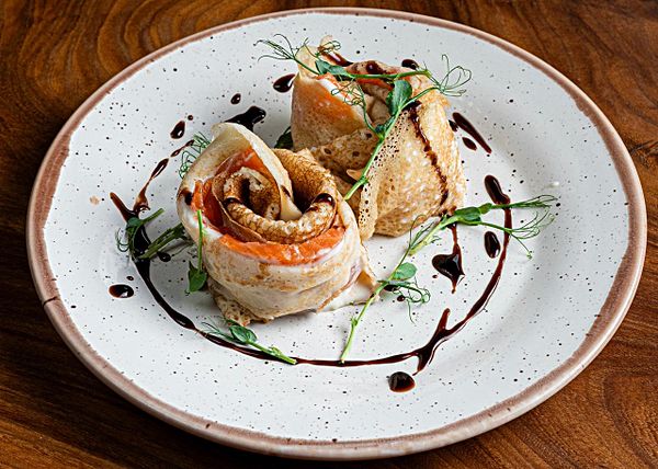 Блины с лососем