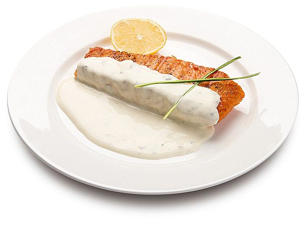 Стейк из лосося в сливочном соусе