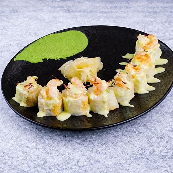 Ролл креветка сгущёнка-вассаби