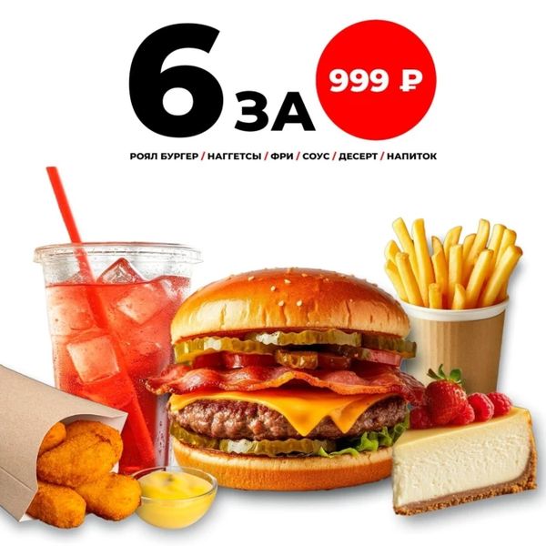6 за 999р.