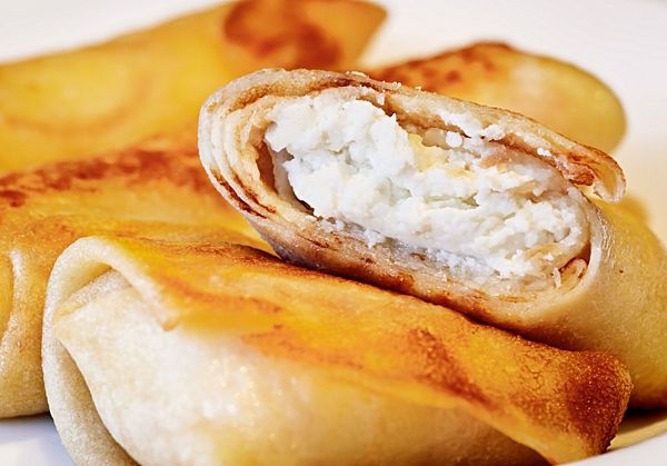 Блины с творогом