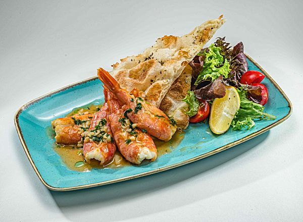 Аргентинские креветки в чесночном соусе