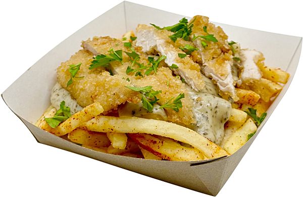 Фри с курицей и трюфельным соусом