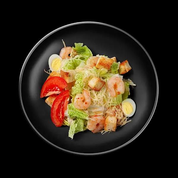 Салат Цезарь с креветками