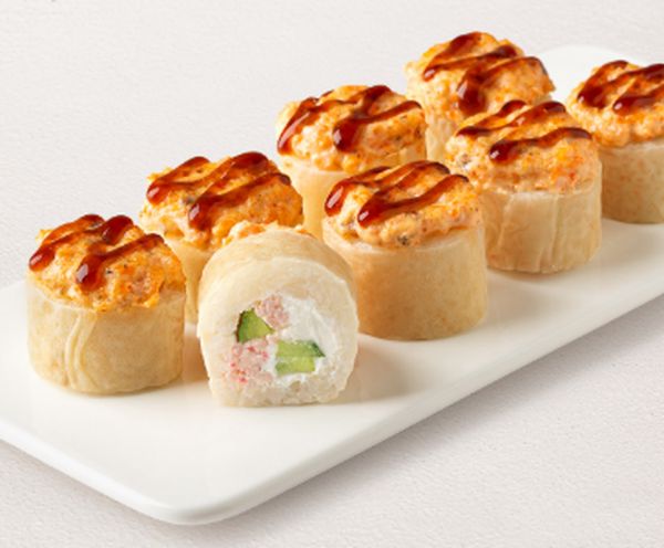 Спринг ролл с угрём и лососем