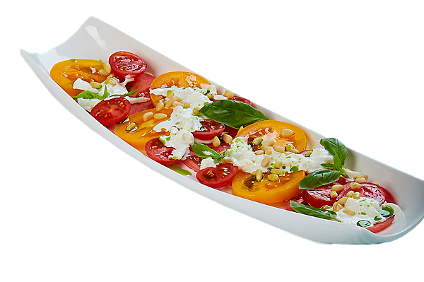 Микс томатов с сыром Страчателла