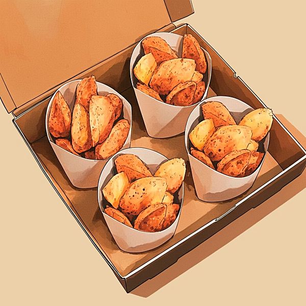 4 больших картошки-фри 